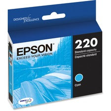 Epson DURABrite Ultra 220 Original Standard Yield Inkjet Ink Cartridge - Cyan - 1 Each 165 Pages