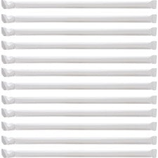 Genuine Joe Jumbo Translucent Straight Straws 7.8" Length - Clear - 500/Box - 12 / Carton