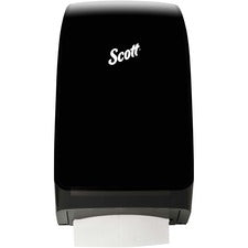 Scott Scott Scottfold Folded Towel Dispenser 18.8" Height x 10.7" Width x 5.5" Depth - Black - Key Lock, Translucent, See-through Design - 1 Each
