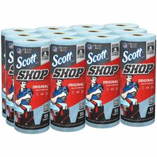Scott Original Shop Towels Fresh - 10.40" Width x 11" Length - 55 Sheets/Roll - Blue - 12 / Carton