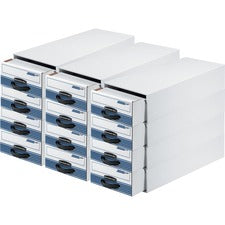 Bankers Box Stor/Drawer Steel Plus Card Storage Drawer Internal Dimensions: 9.25" Width x 23.25" Depth x 5.63" Height - External Dimensions: 10.5" Width x 25.3" Depth x 6.5" Height - Medium Duty - Stackable - Steel, Plastic - Blue, White - For Card - Recy