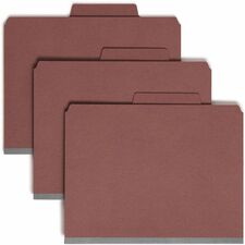 Smead SuperTab 2/5 Tab Cut Letter Recycled Classification Folder 8 1/2" x 11" - 2" Expansion - 2 x 2S Fastener(s) - 2" for Folder - Top Tab Location - Right of Center Tab Position - 2 Divider(s) - 25 pt. - Red - Heavy Duty, Tear Resistant, Eco-friendly, D