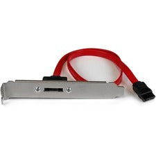 StarTech.com 18in 1 Port SATA to eSATA Plate Adapter 1.50 ft eSATA/SATA Data Transfer Cable for External Hard Drive, Motherboard, SATA Controller, Storage Device, Desktop Computer - First End: 1 x 7-pin SATA 3.0 - Second End: 1 x 7-pin eSATA - 6 Gbit/s -