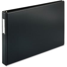 Business Source Tabloid-size Round Ring Reference Binder 1" Binder Capacity - Tabloid - 11" x 17" Sheet Size - Fastener(s): Round Ring - Black - Recycled - Durable, Label Holder - 1 Each