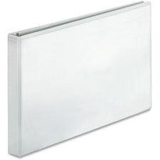 Business Source Tabloid-size Round Ring Reference Binder 1" Binder Capacity - Tabloid - 11" x 17" Sheet Size - Fastener(s): Round Ring - White - Durable, Clear Overlay - 1 Each