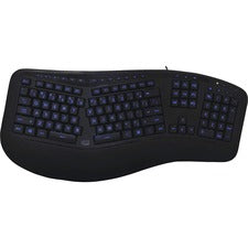 Adesso Color Illuminated Ergonomic Keyboard Cable Connectivity - USB Interface - RGB LED - 105 Key(s) - 13 Hot Key(s) - Media Player, Internet, Multimedia, Play/Pause, Stop, Previous Track, Next Track, Volume Down, Volume Up, Mute, Home Page, ... Hot Key(