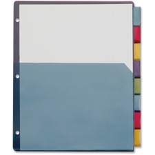 Cardinal&reg; Extra-tough Poly Dividers 8 Tab(s) - 8 Tab(s)/Set - Letter - 8.50" Width x 11" Length - 3 Hole Punched - Multicolor Poly Divider - Fray Resistant, Tear Resistant, Scratch Resistant, Transfer Safe, Insertable Tab - 4 / Pack