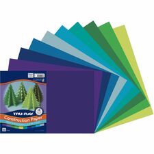 Tru-Ray Construction Paper Project, Bulletin Board - 18" Width x 12" Length - Cool Assorted - Paper - 50 / Pack