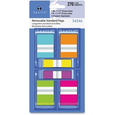 Sparco Assorted Pop-Up Flags Combo Pack 1/2" Flag/Note Width, 1" Flag/Note Width - Assorted - Self-adhesive, Repositionable, Removable, Writable - 270 / Pack