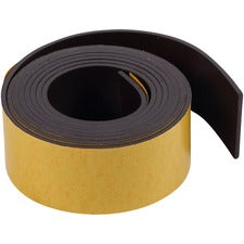 MasterVision 1"x4' Adhesive Magnetic Tape 4 ft Length x 1" Width - Black - For Picture, Business Card, Document, Labeling - 1 Each