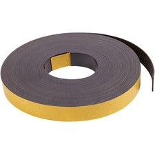 MasterVision 1"x50' Adhesive Magnetic Tape 16.67 yd Length x 1" Width - Black - For Picture, Business Card, Document, Labeling - 1 Each