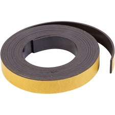 MasterVision 1/2"x7' Adhesive Magnetic Roll Tape 7 ft Length x 0.50" Width - Black - For Picture, Business Card, Document, Labeling - 1 Each