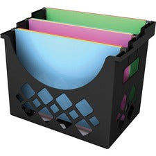 Deflecto Sustainable Office Desktop Hanging File Holder 9.63" Height x 13.25" Width x 8.50" Depth - Desktop - Sturdy - 30% Recycled - Black - 1 Each
