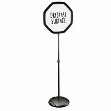 MasterVision Octogonal Floor Sign 63" Height x 16" Width - Steel, Plastic - Black, White - 1 Each