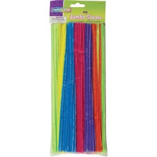 Creativity Street Jumbo Chenille Pipe Cleaners Craft Project, Classroom - 12" Height x 0.25" Width x 236.2 mil Thickness x 15" Length - Neon - Polyester - 100 / Pack