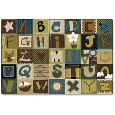 Carpets for Kids&reg; KIDSoft&trade; Toddler Alpha Blocks Nature Rug 72" Length x 48" Width - Rectangle - Alphabet Blocks
