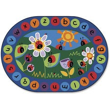 Carpets for Kids&reg; Premium Ladybug Circletime Rug 113" Length x 81" Width - Oval - Ladybug, Alphabet, Number