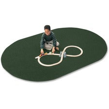 Carpets for Kids&reg; Solid Color Mt. St. Helens Carpet Rug Kids - 72" Length x 108" Width - Oval - Emerald