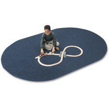 Carpets for Kids&reg; Solid Color Mt. St. Helens Carpet Rug 108" Length x 72" Width - Oval - Blueberry - Nylon