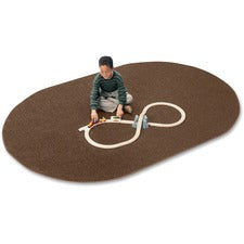 Carpets for Kids&reg; Solid Color Mt. St. Helens Carpet Rug 108" Length x 72" Width - Oval - Mocha - Nylon