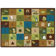 Carpets for Kids&reg; Premium Learning Blocks Nature Design Rug 100" Length x 70" Width - Rectangle - Learning Blocks Nature