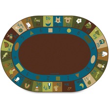 Carpets for Kids&reg; Premium Learning Blocks Nature Oval Rug 108" Length x 72" Width - Oval - Learning Blocks Nature