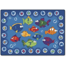 Carpets for Kids&reg; Premium Fishing 4 Literacy Rectangle Rug 12 ft Length x 96" Width - Rectangle - Alphabet Bubbles, Numbers, Fishing For Literacy