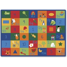 Carpets for Kids&reg; Premium Learning Blocks Rectangle Rug 100" Length x 70" Width - Rectangle - Learning Blocks, Shapes, Numbers
