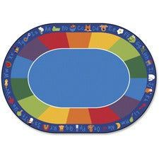 Carpets for Kids&reg; Premium Fun With Phonics Oval Seating Rug 11.67 ft Length x 99" Width - Oval - Fun With Phonics