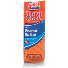 Lance Toast Chee Peanut Butter Cracker Sandwiches Individually Wrapped - Peanut Butter - 1 Serving Pack - 6/Pack - 24 / Box