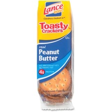 Lance Toasty Peanut Butter Cracker Sandwiches Packs Individually Wrapped - Peanut Butter - 1 Serving Pack - 6/Pack - 24 / Box