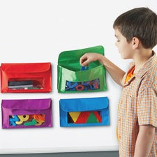 Learning Resources Magnetic Storage Pocket Set 5.50" Height9.50" Length - Sturdy, Magnetic - Red - 4 / Set