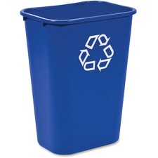 Rubbermaid Commercial Large Recycling Wastebasket 10.30 gal Capacity - Rectangular - Sturdy - 19.9" Height x 11" Width x 15.3" Depth - Plastic - Blue - 1 Each