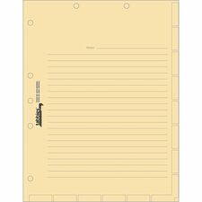 Tabbies 7-hole Manila Chart Divider Sheets 8.5" Divider Width x 11" Divider Length - 7 Hole Punched - Manila Divider - 400 / Box