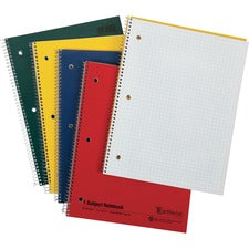 Oxford 3 - Hole Punched Wirebound Notebook - Letter 80 Sheets - Wire Bound - 15 lb Basis Weight - Letter - 8 1/2" x 11" Sheet Size - White Paper - Assorted Kraft Cover - Micro Perforated, Rigid, Subject - Recycled - 1 Each