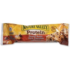 NATURE VALLEY Peanut Butter Protein Bar Peanut Butter, Dark Chocolate - 1.42 oz - 16 / Box