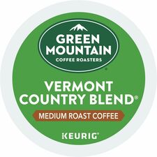 Green Mountain Coffee Roasters&reg; K-Cup Vermont Country Blend Coffee Compatible with Keurig Brewer - Regular - Medium - K-Cup - 24/Box - 4 / Carton