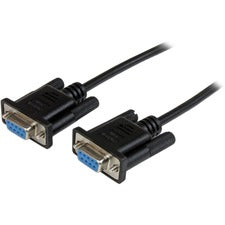 StarTech.com 1m Black DB9 RS232 Serial Null Modem Cable F/F 3.28 ft Serial Data Transfer Cable for Modem - First End: 1 x 9-pin DB-9 RS-232 Serial - Female - Second End: 1 x 9-pin DB-9 RS-232 Serial - Female - Shielding - Nickel Plated Connector - 28 AWG