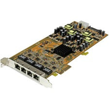 StarTech.com 4 Port Gigabit Power over Ethernet PCIe Network Card - PSE / PoE PCI Express NIC PCI Express x4 - Realtek RTL8111E - 4 Port(s) - 4 - Twisted Pair - 10/100/1000Base-T - Plug-in Card - TAA Compliant