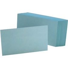 Oxford Colored Blank Index Cards 100 Sheets - Plain - 3" x 5" Sheet Size - Blue Paper - Durable - 100 / Pack