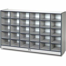 Jonti-Craft Rainbow Accents Toddler Single Storage 30 Compartment(s) - 35.50" Height x 57.50" Width x 15" Depth - Laminated, Chip Resistant - Navy - Rubber - 1 Each