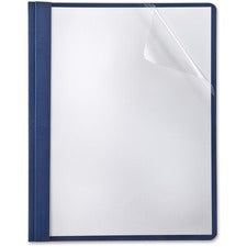 Oxford Report Cover 3 x Tang Fastener(s) - Navy - Clear Front, Punched - 5 / Pack