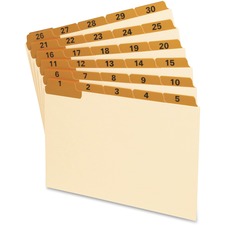 Oxford 1-31 Laminated Tab Manila Card Guides 31 x Divider(s) - Printed Tab(s) - Digit - 1-31 - 8" Divider Width - Manila Divider - Orange Tab(s) - Laminated, Durable, Heavy Duty, Wear Resistant, Bend Resistant, Tear Resistant - 31 / Set