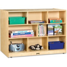 Jonti-Craft Rainbow Accents Super-size Double-sided Storage Shelf 35.50" Height x 48" Width x 28.50" Depth - Durable, Yellowing Resistant, Rounded Corner - UV Acrylic - Baltic - Hard Rubber - 1 Each