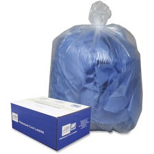 Berry Commercial Can Liners 46" Length x 40" Width x 1.40 mil (36 Micron) Thickness - Clear - Plastic - Can - Recycled - 100 / Carton