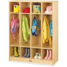 Jonti-Craft Rainbow Accents 4-section Coat Locker 4 Compartment(s) - 50.50" Height x 39" Width x 15" Depth - Baltic - Acrylic - 1 Each