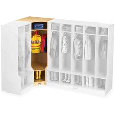 Jonti-Craft Corner Step Coat Locker 50.50" Height x 24" Width x 17.50" Depth - Sturdy, Light Duty, Heavy Duty - Baltic - Baltic Birch Plywood - 1 Each