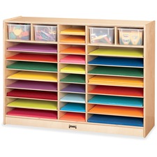 Jonti-Craft Rainbow Accents Mobile Paper Center 35.50" Height x 48" Width x 15" Depth - Rounded Corner, Durable, Yellowing Resistant - UV Acrylic - Baltic - Hard Rubber - 1 Each