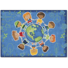 Carpets for Kids&reg; Premium Give The Planet A Hug Rug 65" Length x 46" Width - Rectangle - Give the Planet a Hug