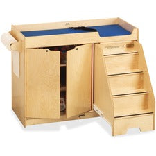 Jonti-Craft Pull-out Stairs Changing Table 3 Shelf(ves) - 39" Height x 48" Width x 22.50" Depth - Assembly Required - Acrylic, Baltic - 1 Each